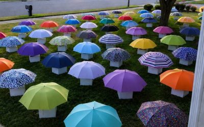 Mon fils a prêté son parapluie à une inconnue enceinte sous la pluie – le lendemain matin, 47 parapluies sont apparus sur notre pelouse, chacun avec une boîte numérotée qui m’a glacé le sang.