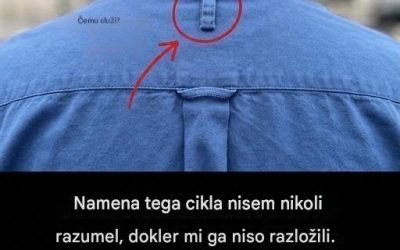 Zakaj imajo srajce z gumbi na hrbtni strani zanke za pas?