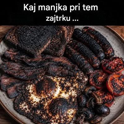 Kaj manjka temu zajtrku? Internet se ne more nehati smejati tej katastrofi z zažgano hrano