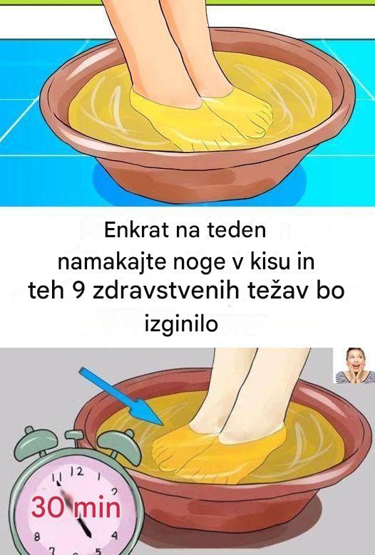Enkrat na teden namakajte noge v kisu: preprosto domače zdravilo, na katerega prisegajo mnogi ljudje, starejši od 60 let