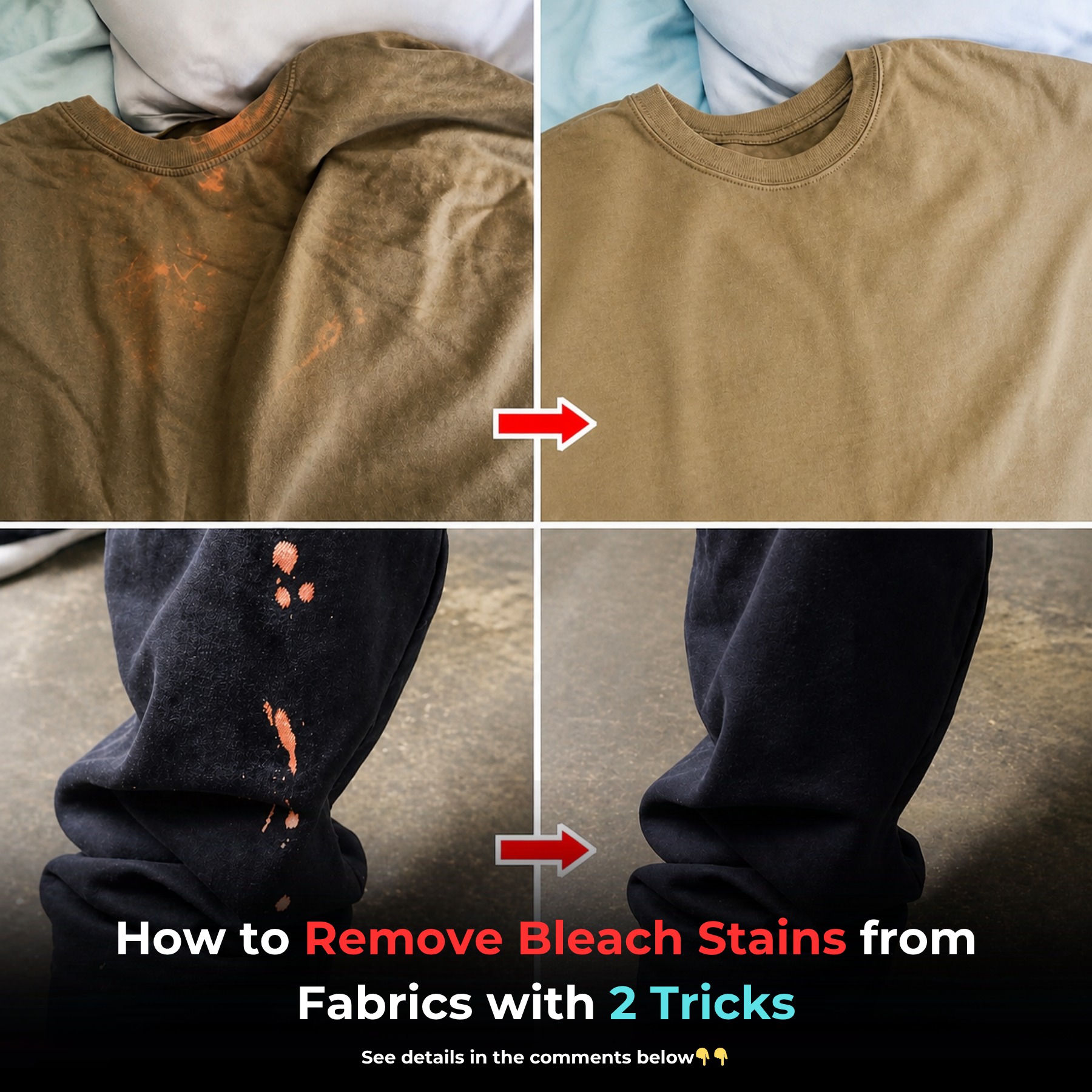 How to Fix Bleach Stains on Colored Clothes